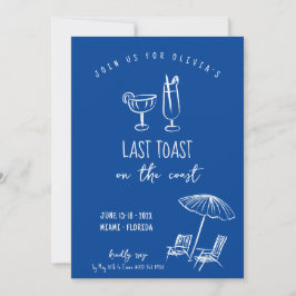 Blå kust-bachelorette hens helg inbjudningar