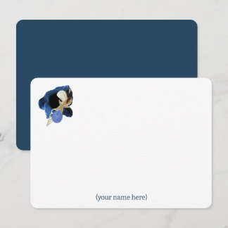 Blå kustblomma Japandi alla tillfällen tom Anteckningskort