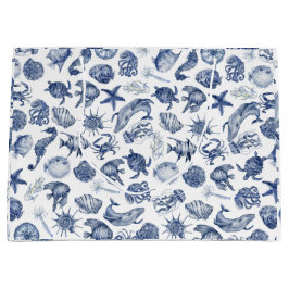 Blå kustbröllopspresentpåse