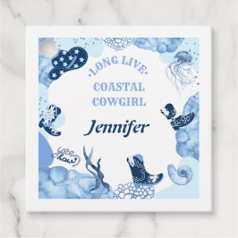 blå kustcowboyflicka gåvor etiketter
