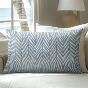 Blå kustlinje Mönster Lumbar Pillow Lumbarkudde