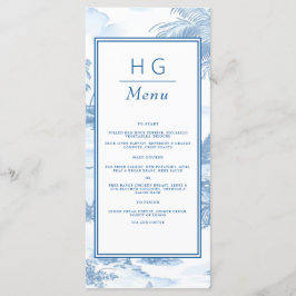 Blå kusttoile Bröllop Flat Menu Meny