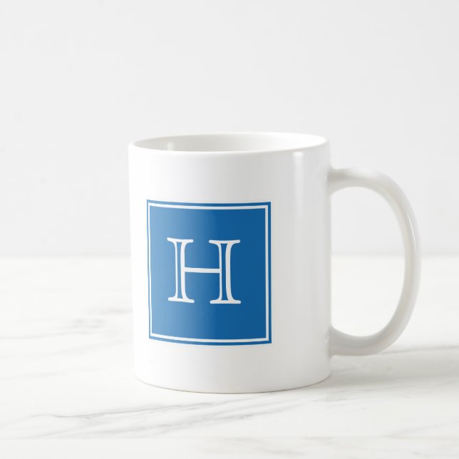 Blå kvadrat, Monogram Mugg (Höger)