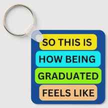 Blå kvadratnyckelkedja SO_DENNA_IS_HOW_BEING_STUDE