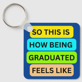 Blå kvadratnyckelkedja SO_DENNA_IS_HOW_BEING_STUDE Nyckelring