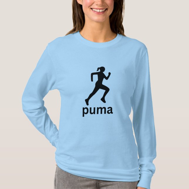 Blå kvinnlig atletisk T-shirt  (Framsida)
