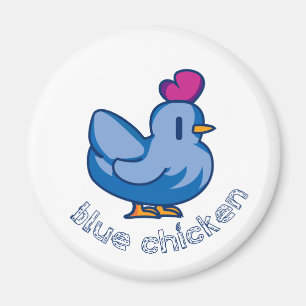 blå kyckling magnet