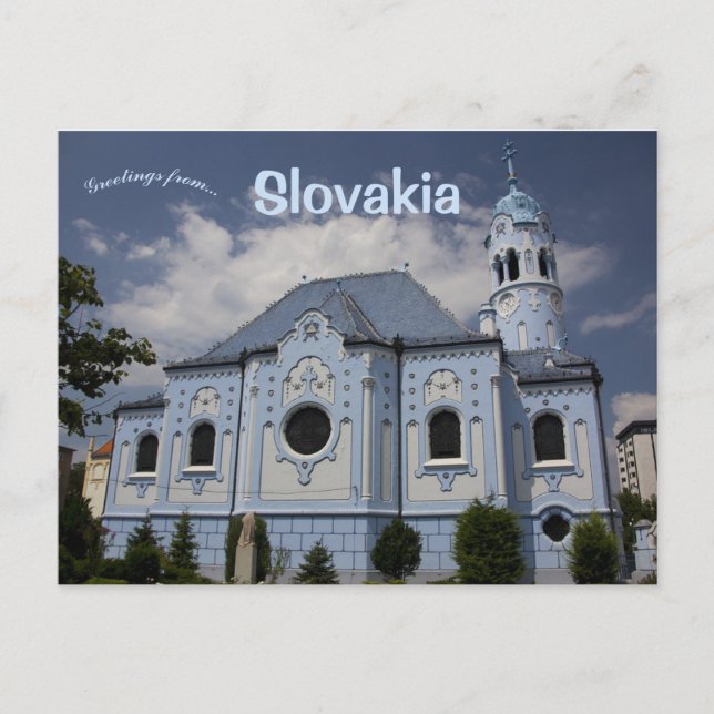 Blå kyrkan Bratislava Slovakien Vykort (Framsida)