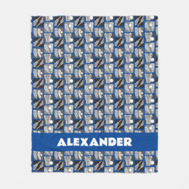 Blå lacrosse-block av fästingar och Bollar Fleecefilt