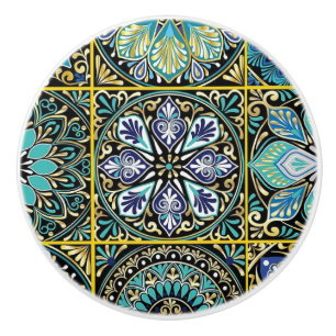 Blå låda för Talavera Tile-bilturkos Knopp