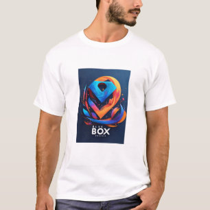 blå låddesign vit bomullstrasa t shirt