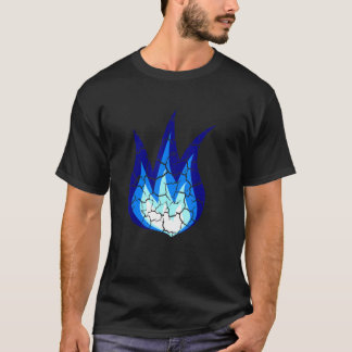 Blå låga brand eländig t shirt