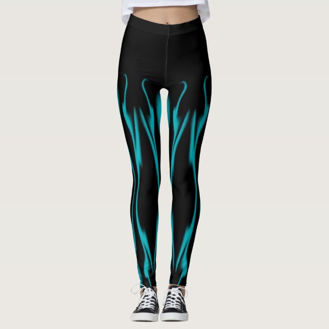 Blå lågor med svart leggings (Framsida)