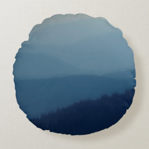 Blå Lagrar Rund Kudde