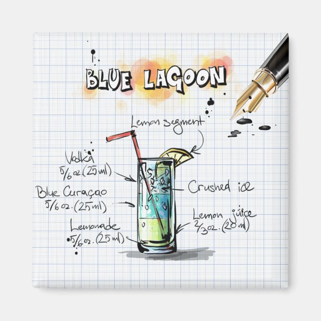 Blå Lagun Magnet (Framsidan)