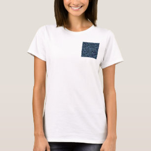Blå lagun midnatt kullerstensbrokig terrazzo t shirt