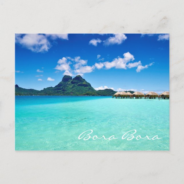 Blå lagun till Mt Otemanu Bora Bora Postcard Vykort (Framsida)