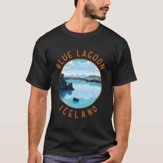 Blå laguncirkel, Island med trycksatt cirkel T Shirt