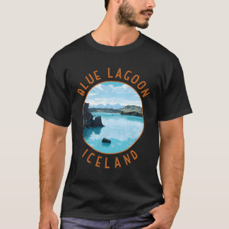 Blå laguncirkel, Island med trycksatt cirkel T Shirt
