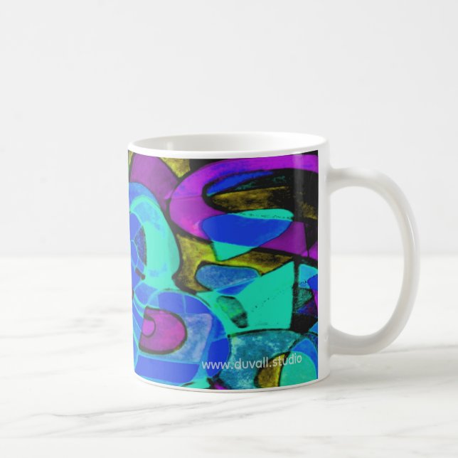 "blå lagunen" abstrakt kaffekopp (Höger)