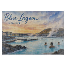 Blå lagunen Island termiskt bad akvarell 