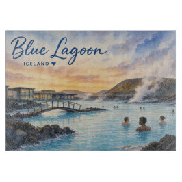 Blå lagunen Island termiskt bad akvarell 