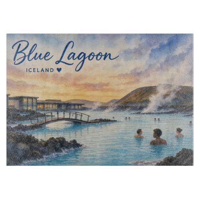 Blå lagunen Island termiskt bad akvarell  (Framsidan)