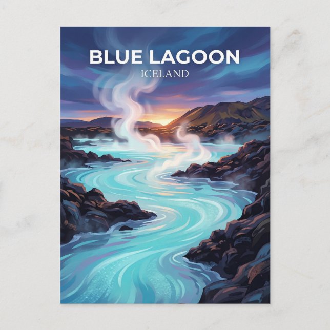 Blå lagunen Island Vykort (Framsida)