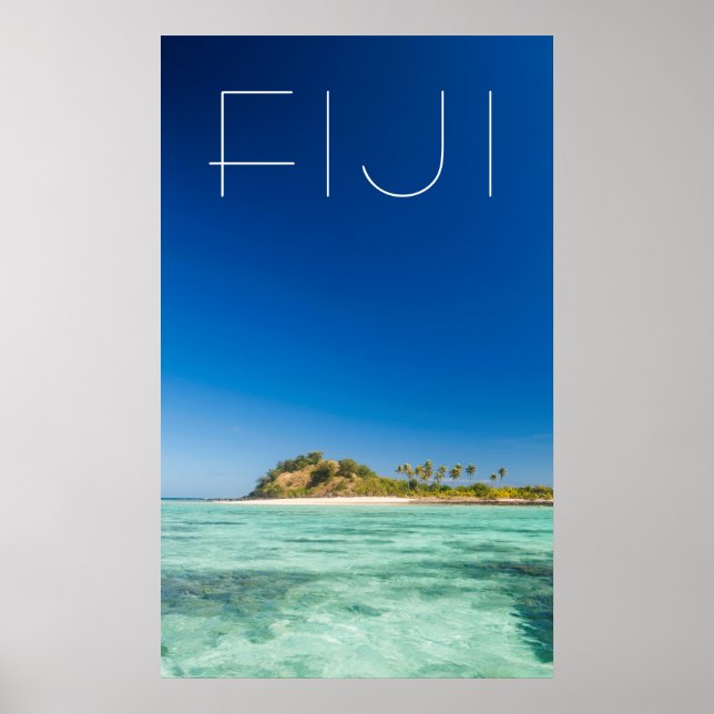 Blå lagunen landskapsbild, Fiji Poster (Framsidan)