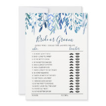 Blå lämna Bride eller Groom-spel, redigerbart mono