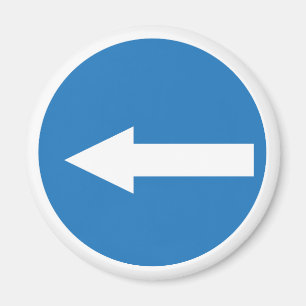 Blå Lämnat pil Trafikskylt Magnet
