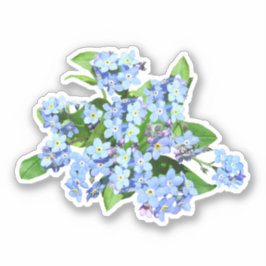 Blå Land-blommor, Anpassningsbar-klippt vinylsteka Klistermärken