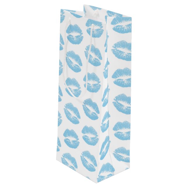 Blå Läppar, Mönster i Läppar, blå läppstift, kyss (Baksidan Vinklad)