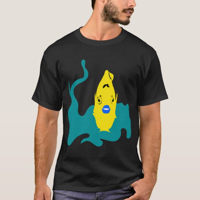 blå läppar t shirt (Framsida)