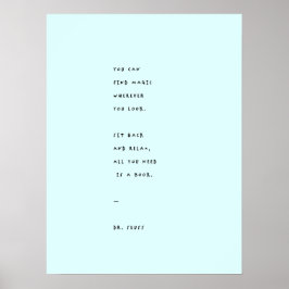 Blå läsdag med doktor Suess-citat Poster