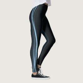 Blå laserstråk leggings