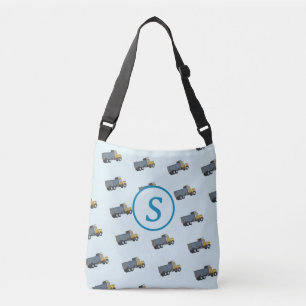 Blå Lastbil, monogrammad blöjbleckbag Axelväska