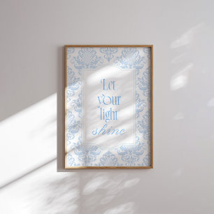 Blå Låt Ditt Ljus Lysa Bibelvers  Poster