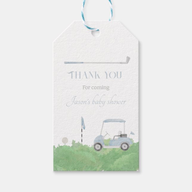 Blå-låt-märkrn Golf Birthday-gåva Presentetikett (Framsidan)