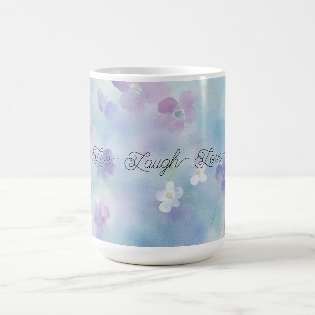 Blå Lavendel Vita Lila Blommor Kaffemugg (Center)