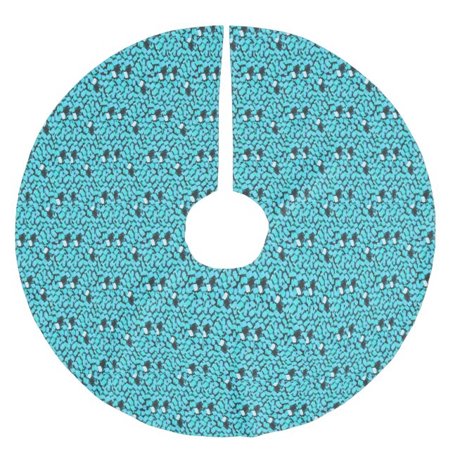 Blå lavin trädskört julgransmatta borstad polyester (Framsidan)