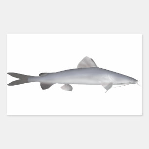 Blå laxfisk rektangulärt klistermärke