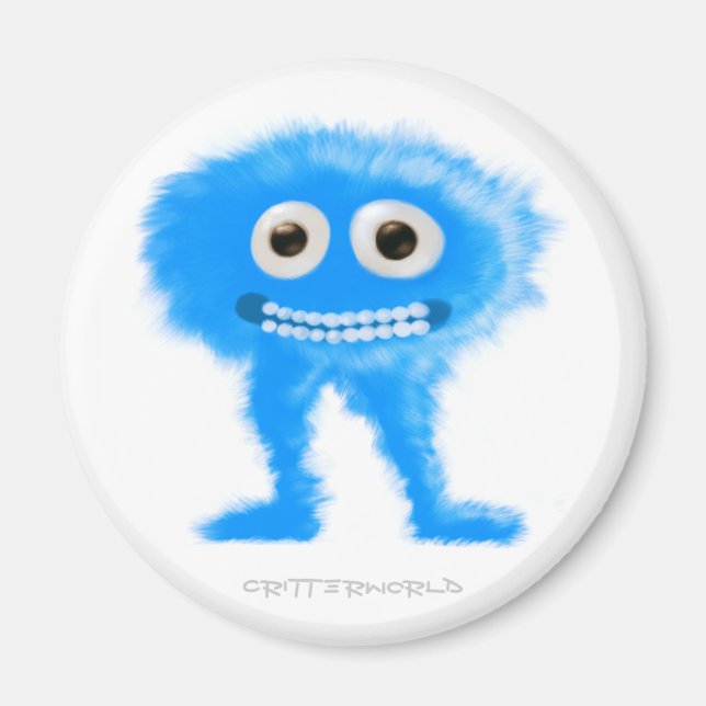 Blå leggy Critter Magnet (Framsidan)