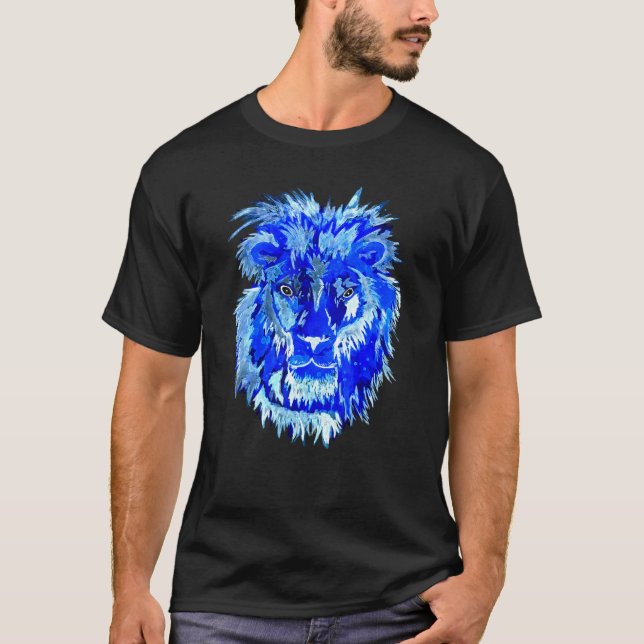 Blå Lejon själ T Shirt (Framsida)