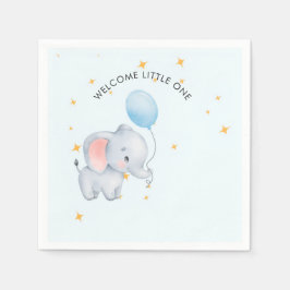 Blå Lekfulla Elefanter Baby Shower Pappersservett