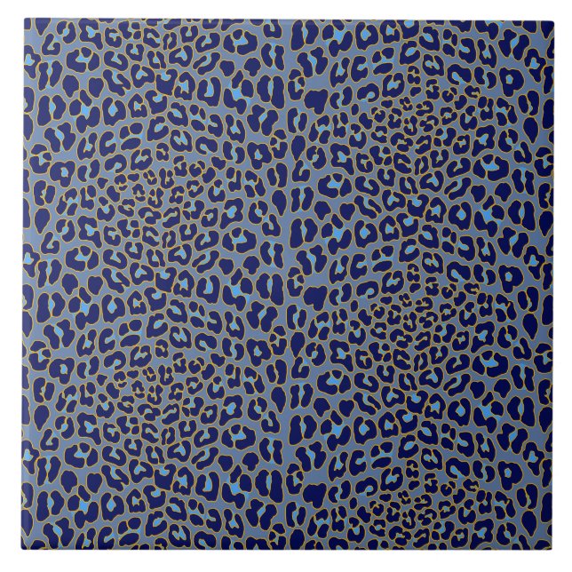 Blå leopard kakelplatta (Framsidan)