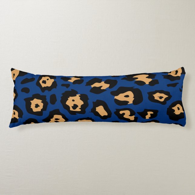 Blå leopard kroppskudde (Framsidan)