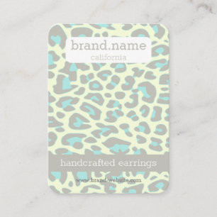 Blå Leopard Mönster Handmade Juvelry Stud Visnin Visitkort