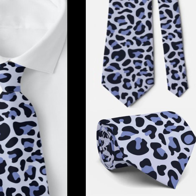 Blå leopard Print Marskalkars Punk Sten Bröllop Ne Slips (Skapare uppladdad)