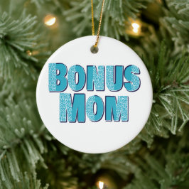 Blå leopard Skriv ut Bonus Mamma Julgransprydnad Keramik